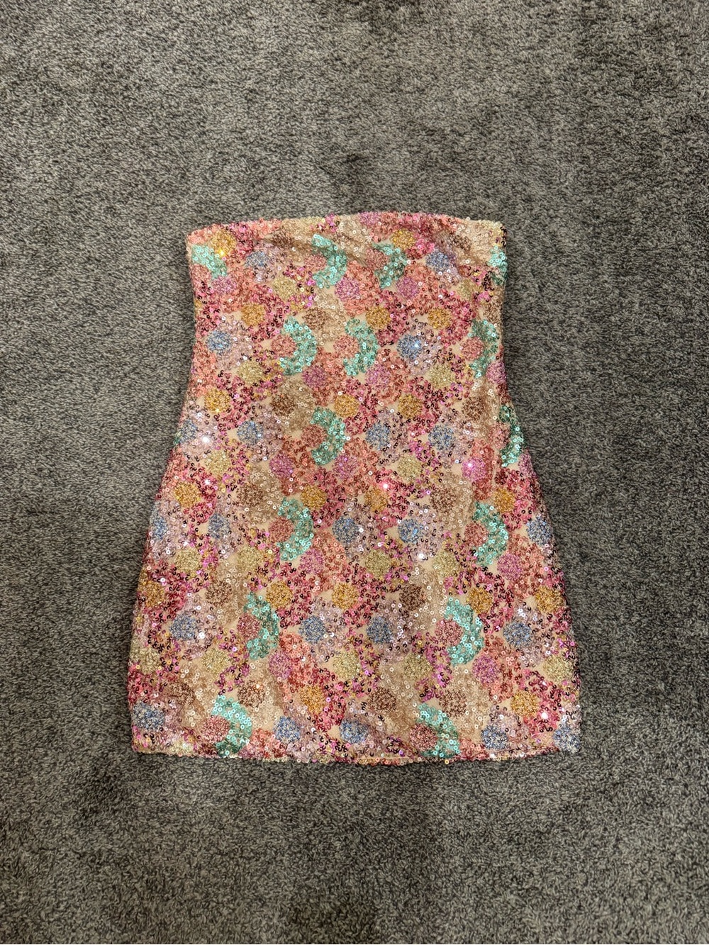12th Tribe Strapless Multi-Color Sequin Mini Dress - Picture 3 of 11